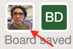 User profile icon on Sketchboard