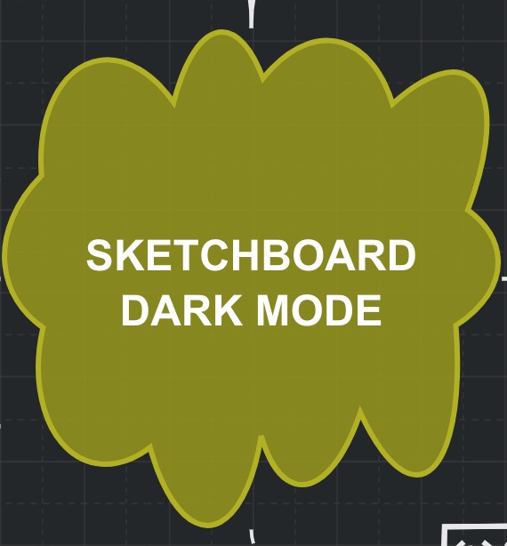 Sketchboard shape using dark mode - light border color