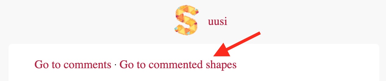 Comment email notification with a shape link