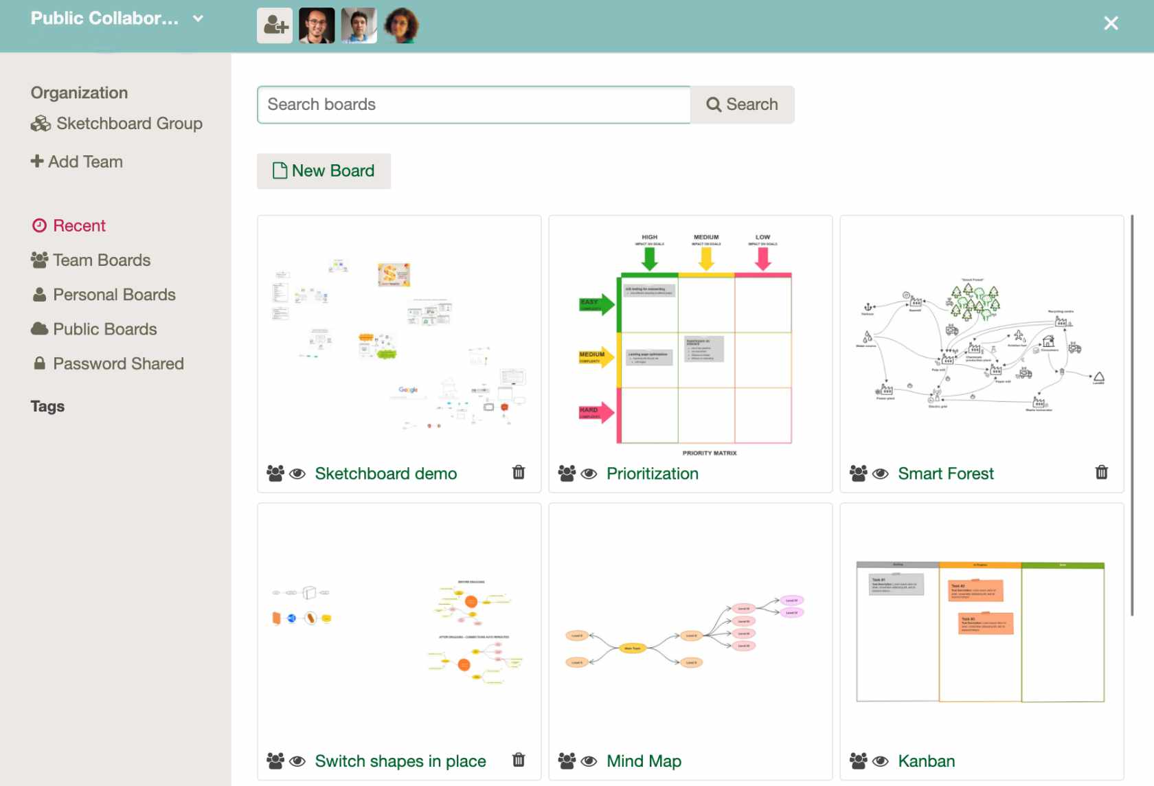 Sketchboard new dashboard