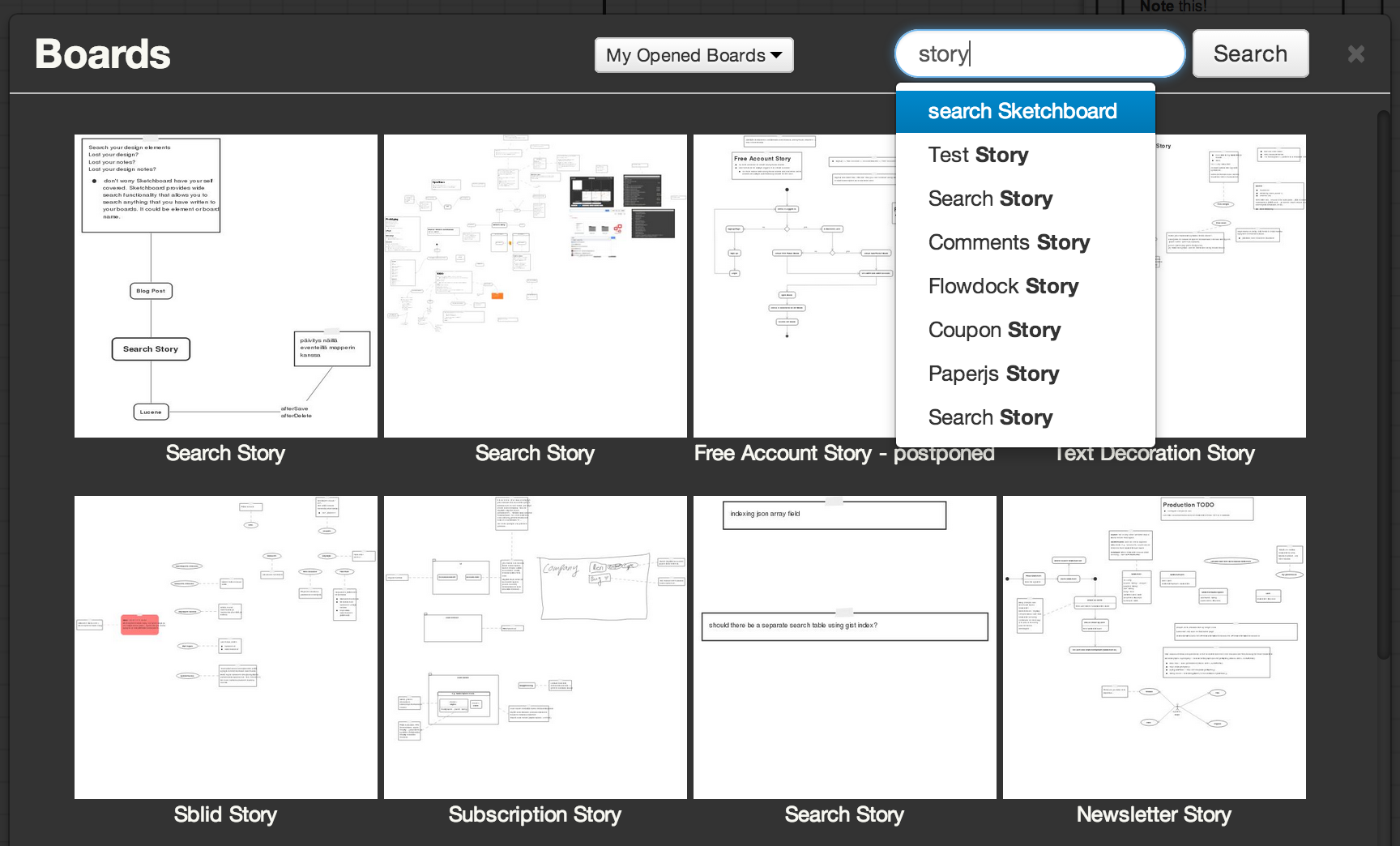 Sketchboard.io Search